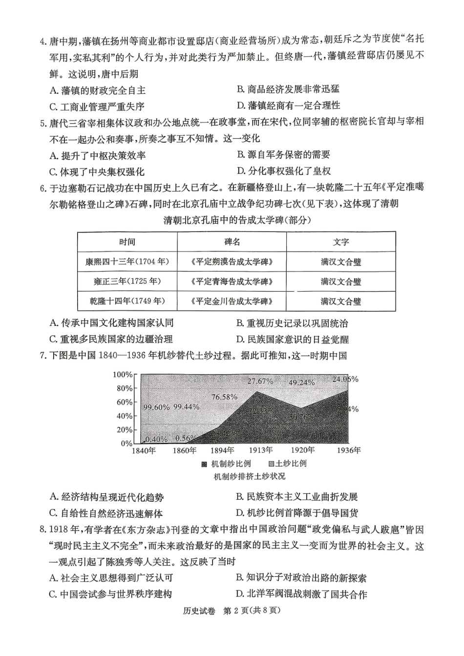 历史(CJ)【湖南顶级联考】湖南新高考教学教研联盟暨长郡二十校联盟2026届高三年级第二次联考联评(4.7-4.9).pdf_第2页
