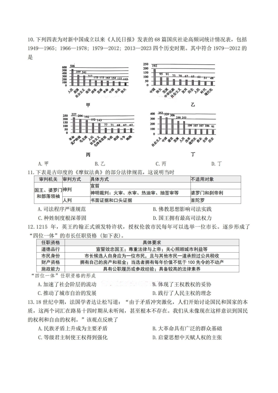 历史【百强校大联考】东北三东北师大附中、哈尔滨师大附中、辽宁实验中学三校2026年高三第二次联合模拟考试(三校二模)(3.30-3.31).pdf_第3页