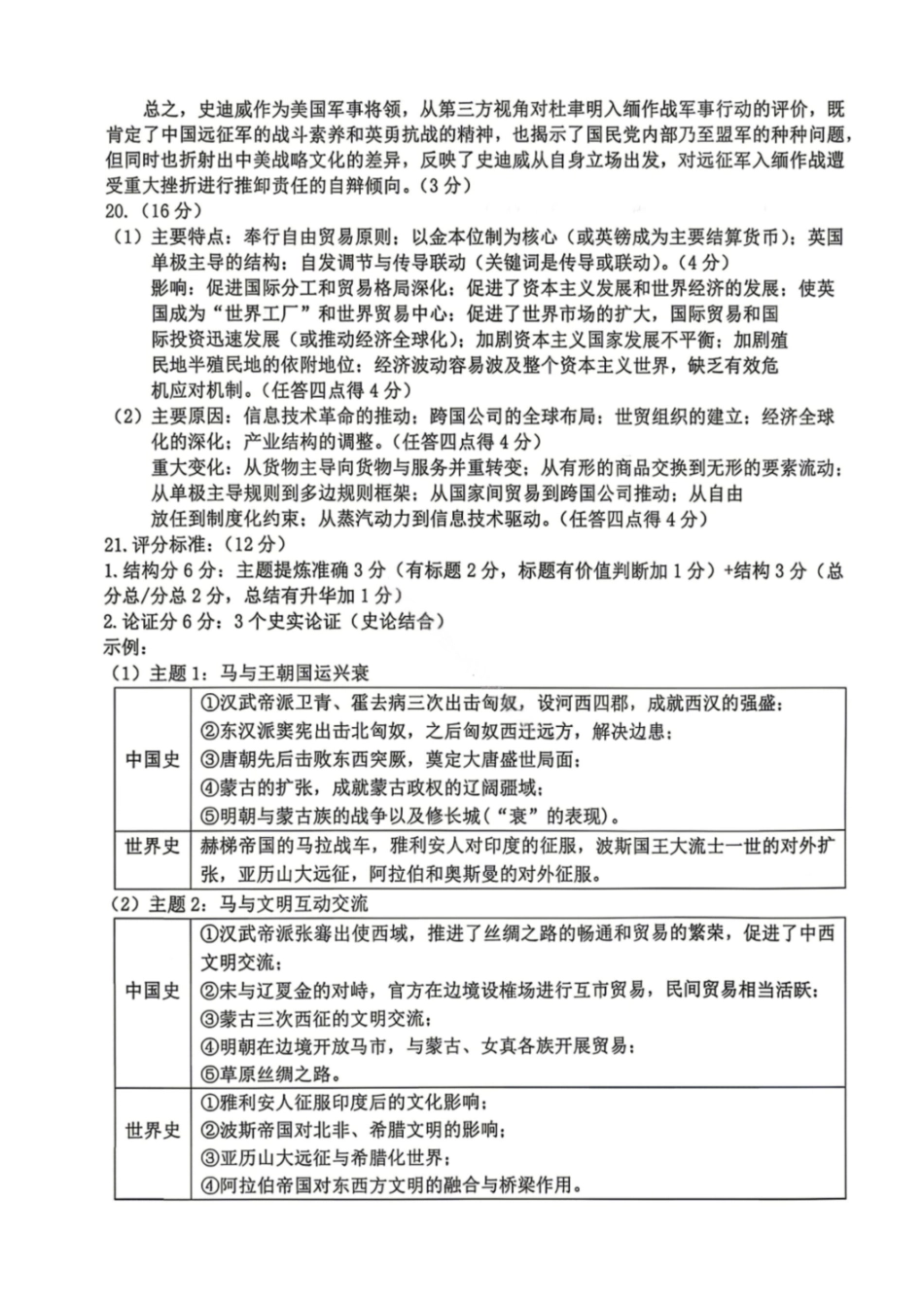 历史浙江台州市2026届高三年级第二次教学质量评估试题(台州高三二模)(4.7-4.9)(1).pdf_第2页