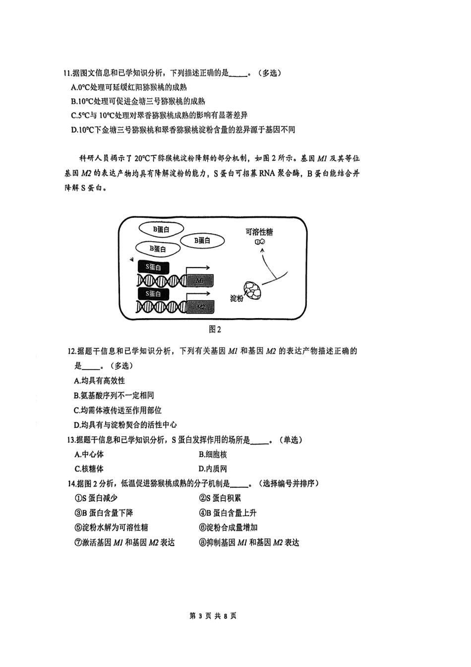 生物【上海卷】上海市奉贤区2026届高三年级2025学年第二学期高中练习卷(奉贤区高三二模)(4.1-4.2).pdf_第3页