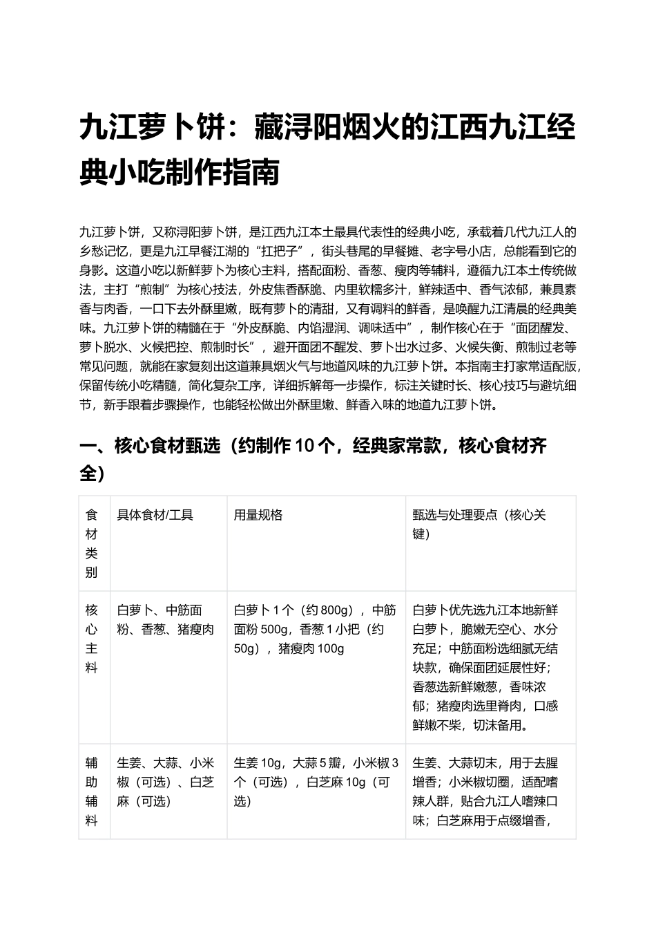九江萝卜饼：藏浔阳烟火的江西九江经典小吃制作指南.docx_第1页