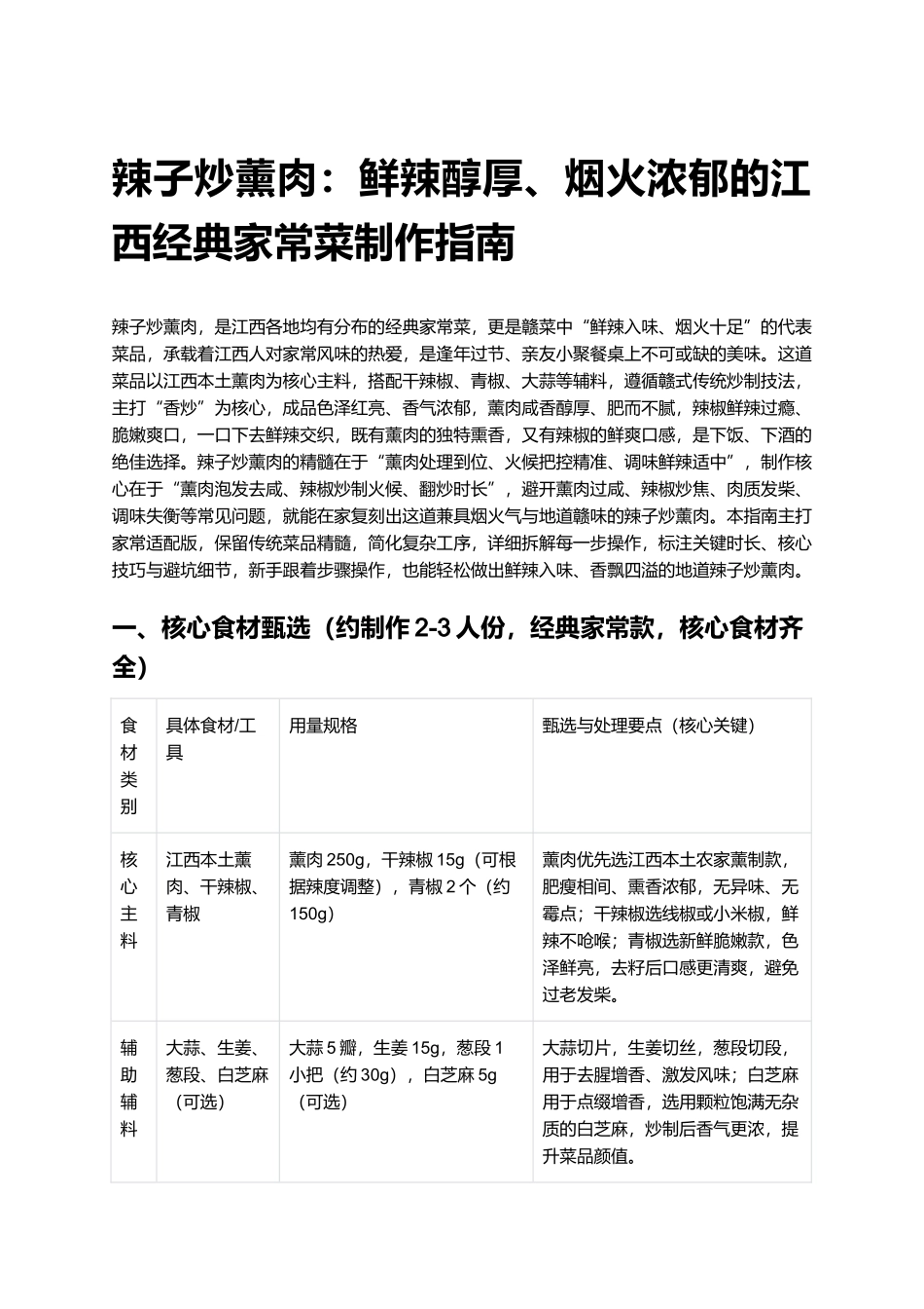 辣子炒薰肉：鲜辣醇厚、烟火浓郁的江西经典家常菜制作指南.docx_第1页