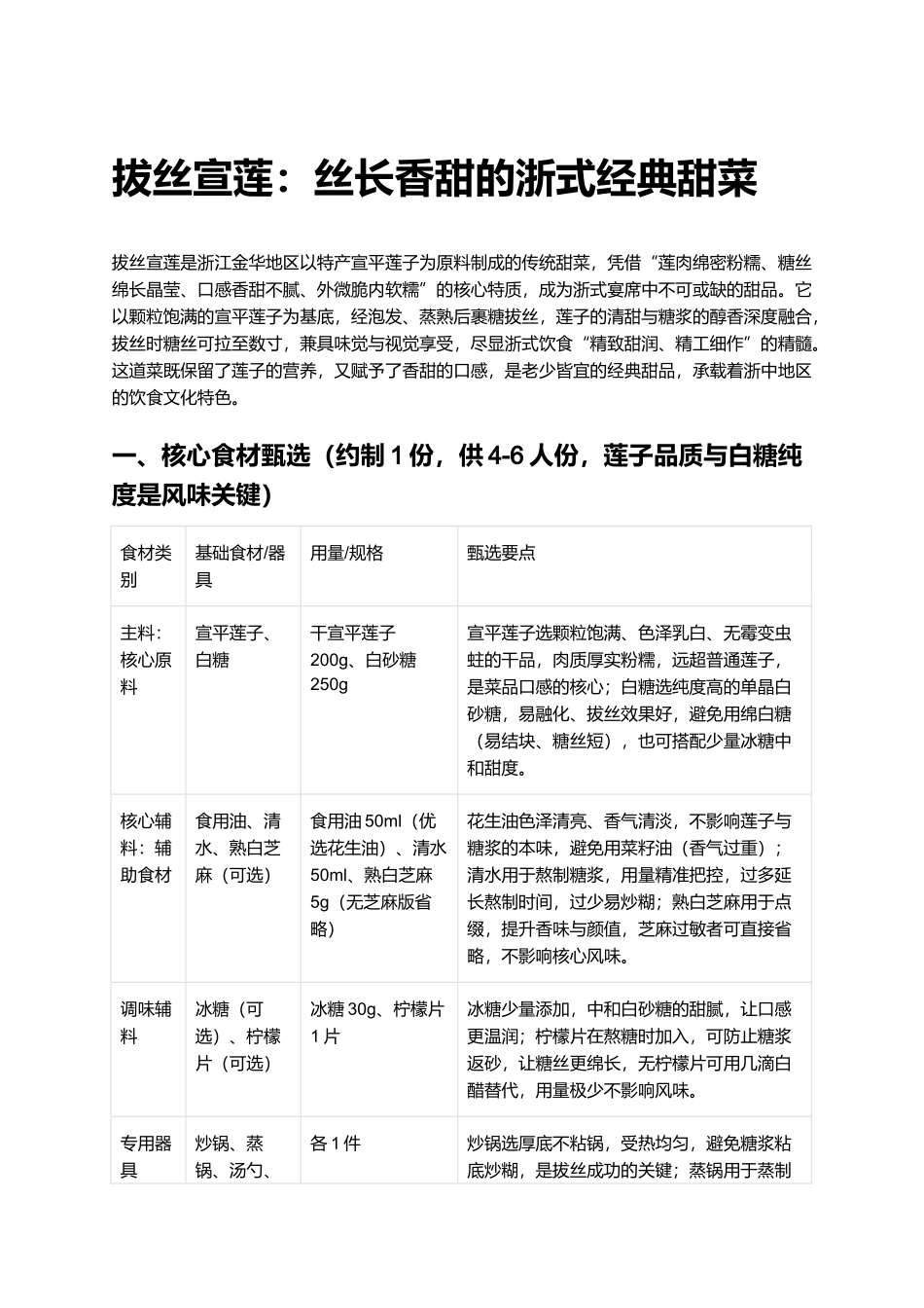 拔丝宣莲:丝长香甜的浙式经典甜菜.docx_第1页