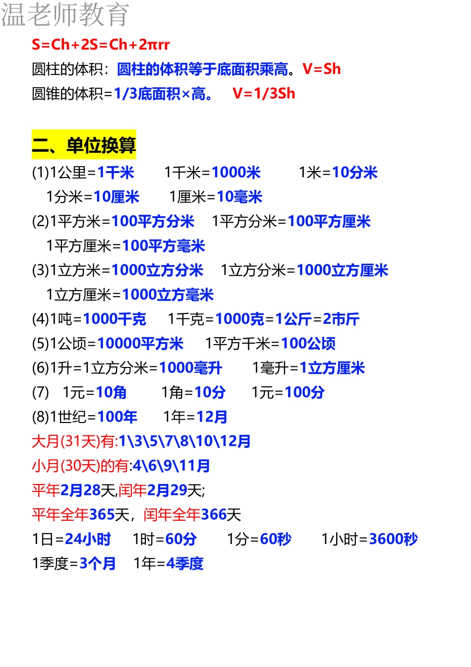 26春六年级下册数学必背公式汇总(2).pdf_第2页