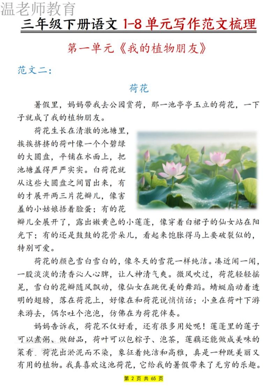 26春三下语文【1-8单元写作范文梳理】(1)(1).pdf_第3页