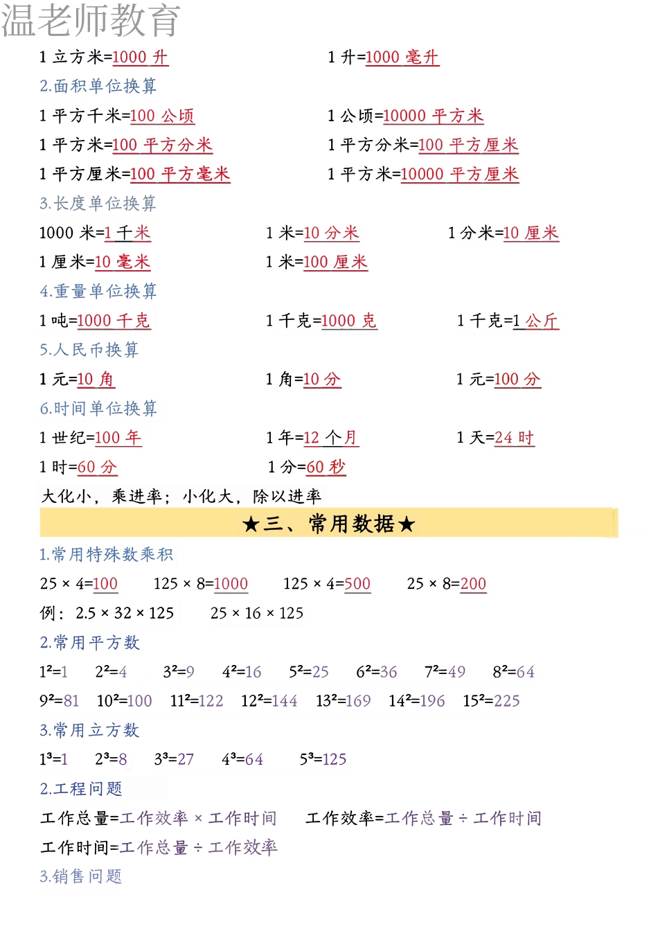 26春五年级下册数学必背公式汇总(2).pdf_第2页