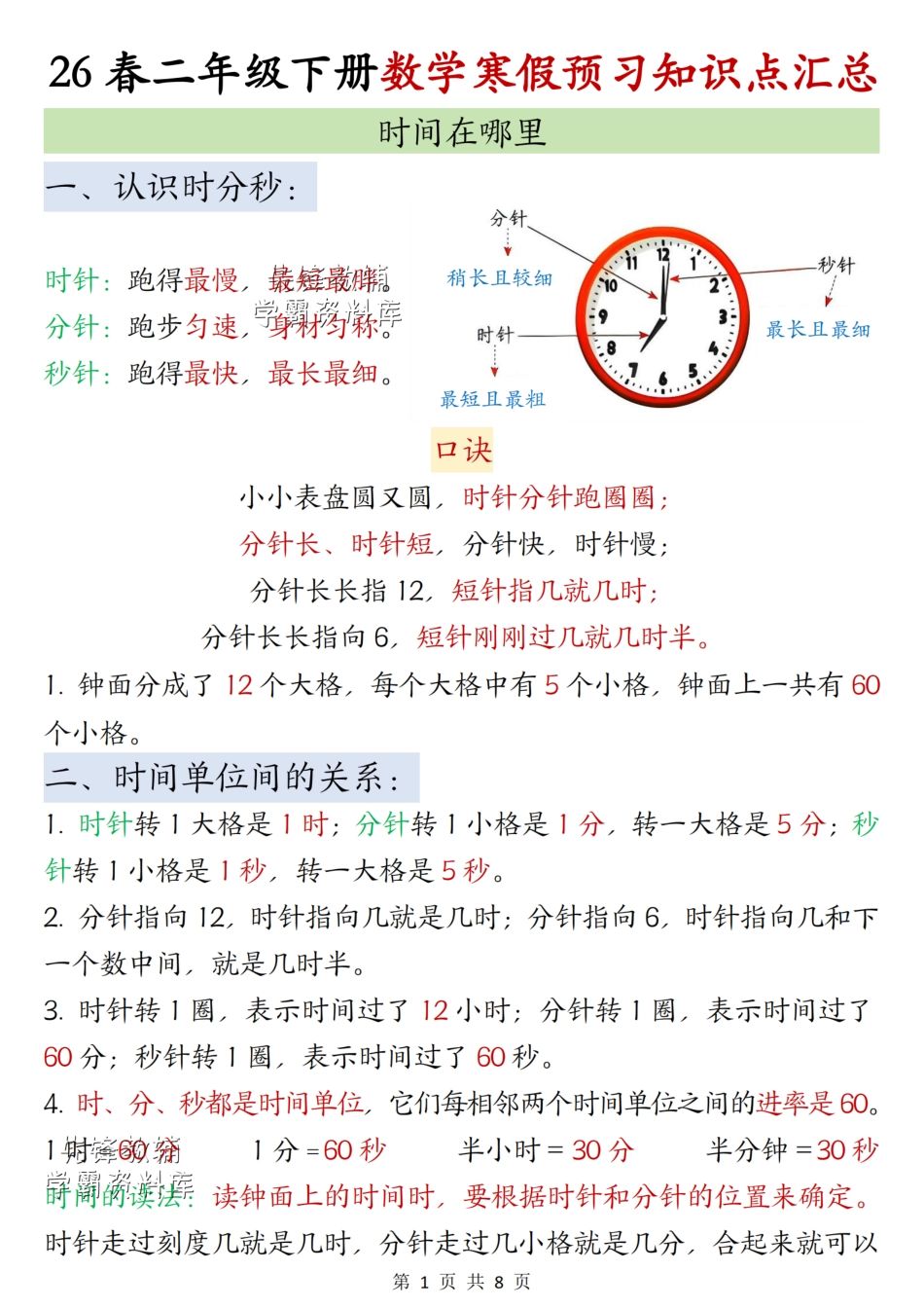 二年级(下)数学寒假预习知识点汇总《人教版》-295db120b15c.pdf_第1页