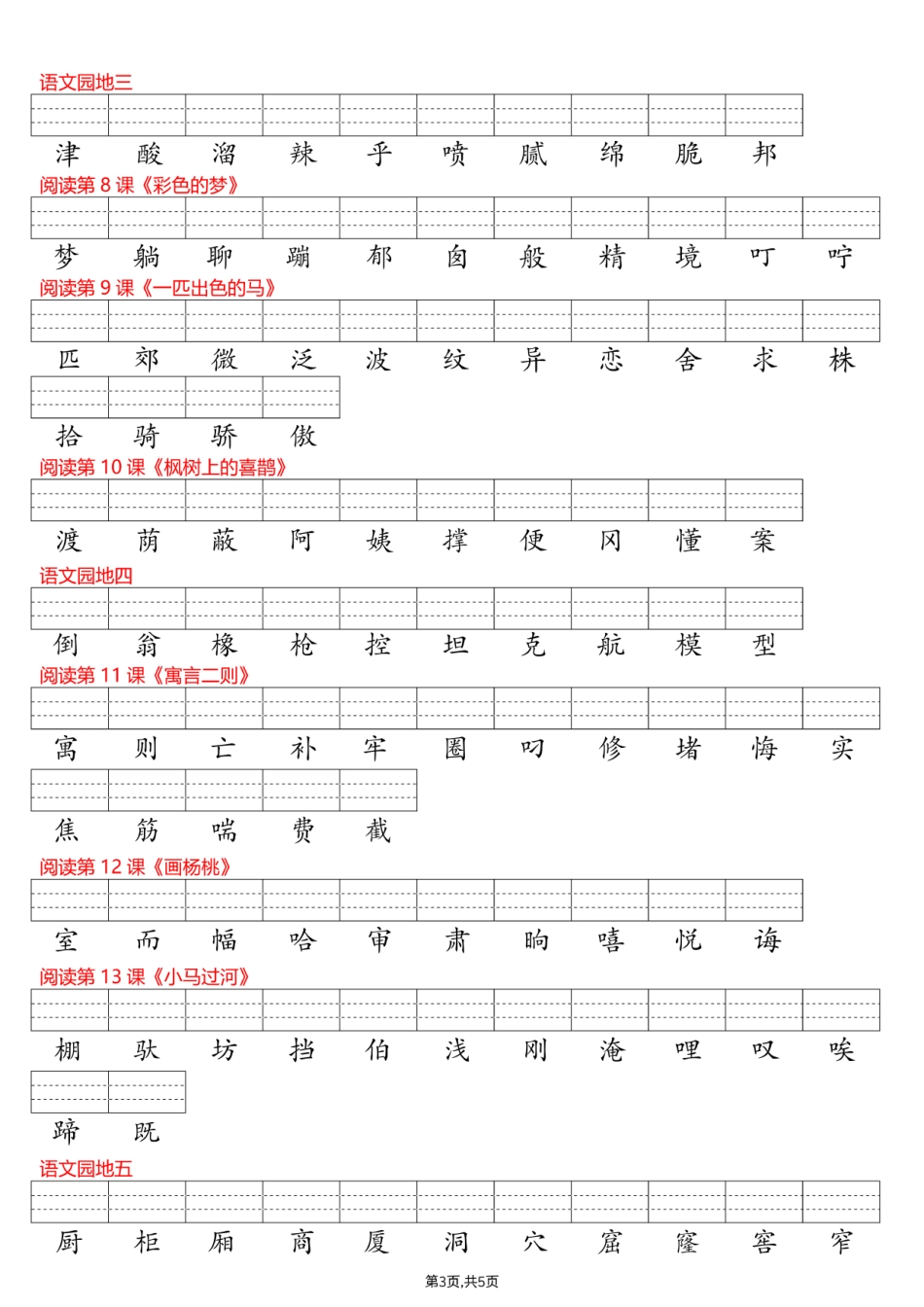 二年级（下）语文每课识字表注音专项(3).pdf_第3页
