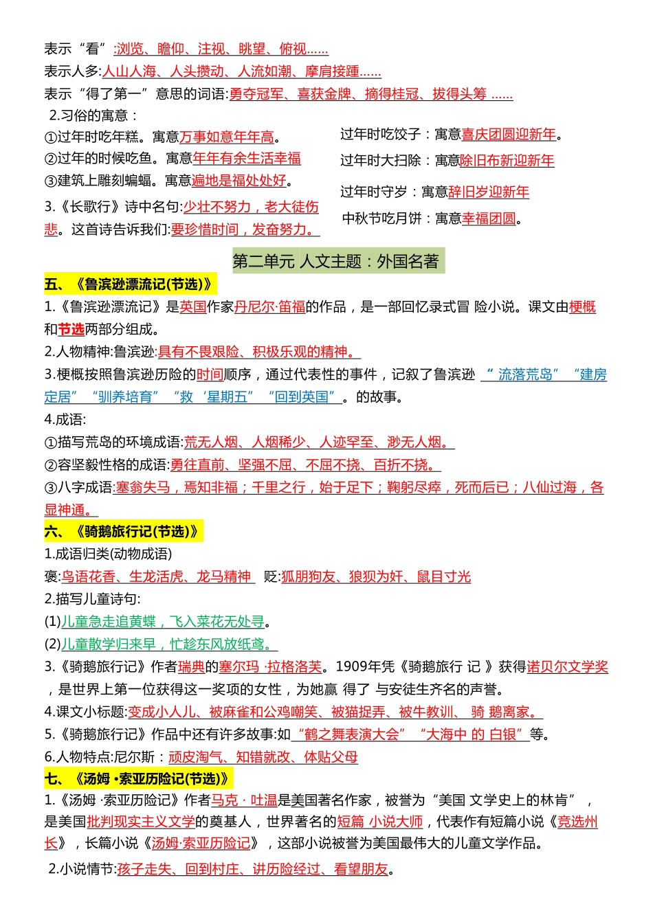 六年级（下）语文知识汇总(2).pdf_第2页