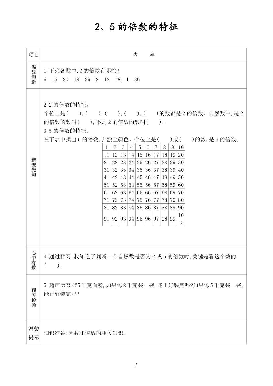 人教版五年级数学下册《课前预习单》(1).pdf_第3页