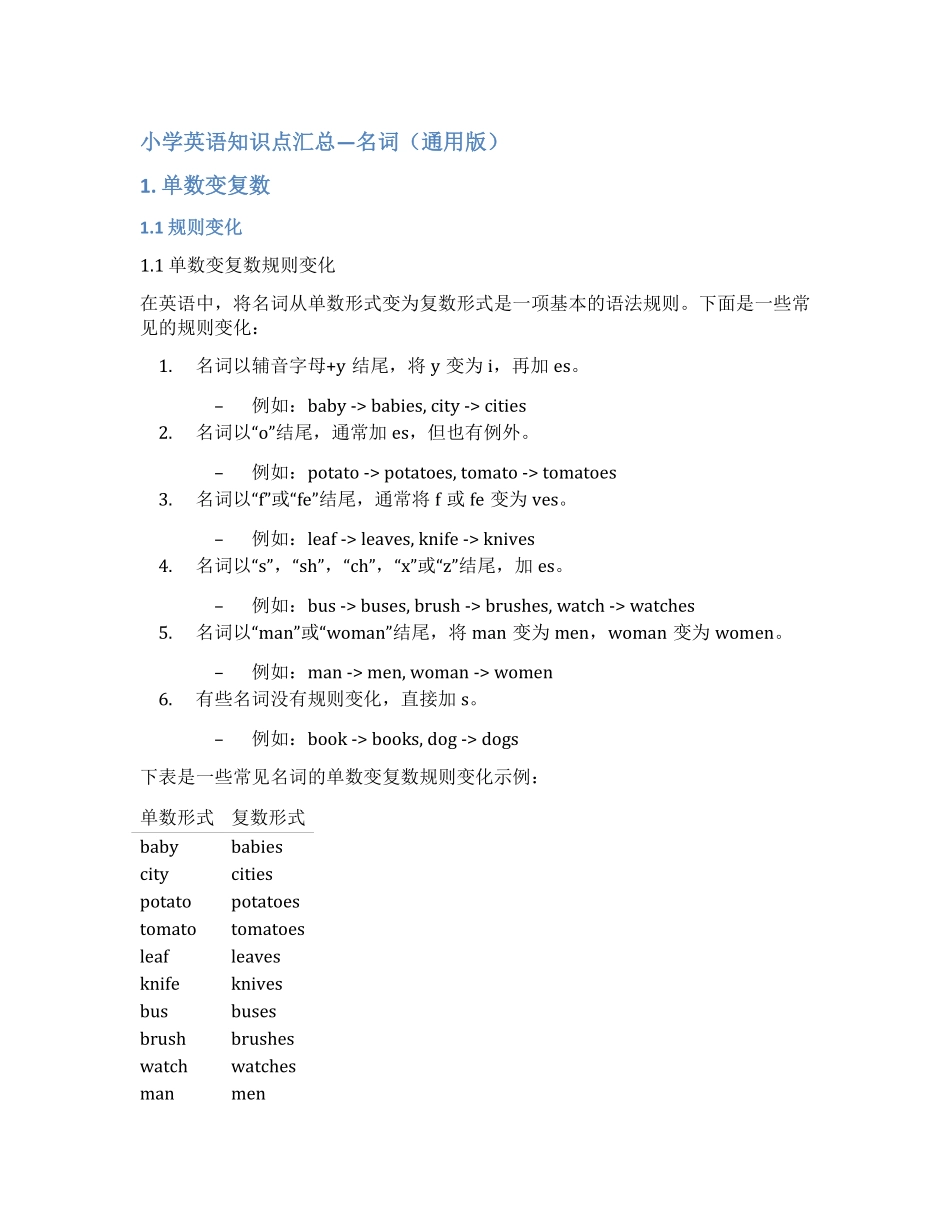 小学英语知识点汇总—名词(知识清单)(1).pdf_第1页