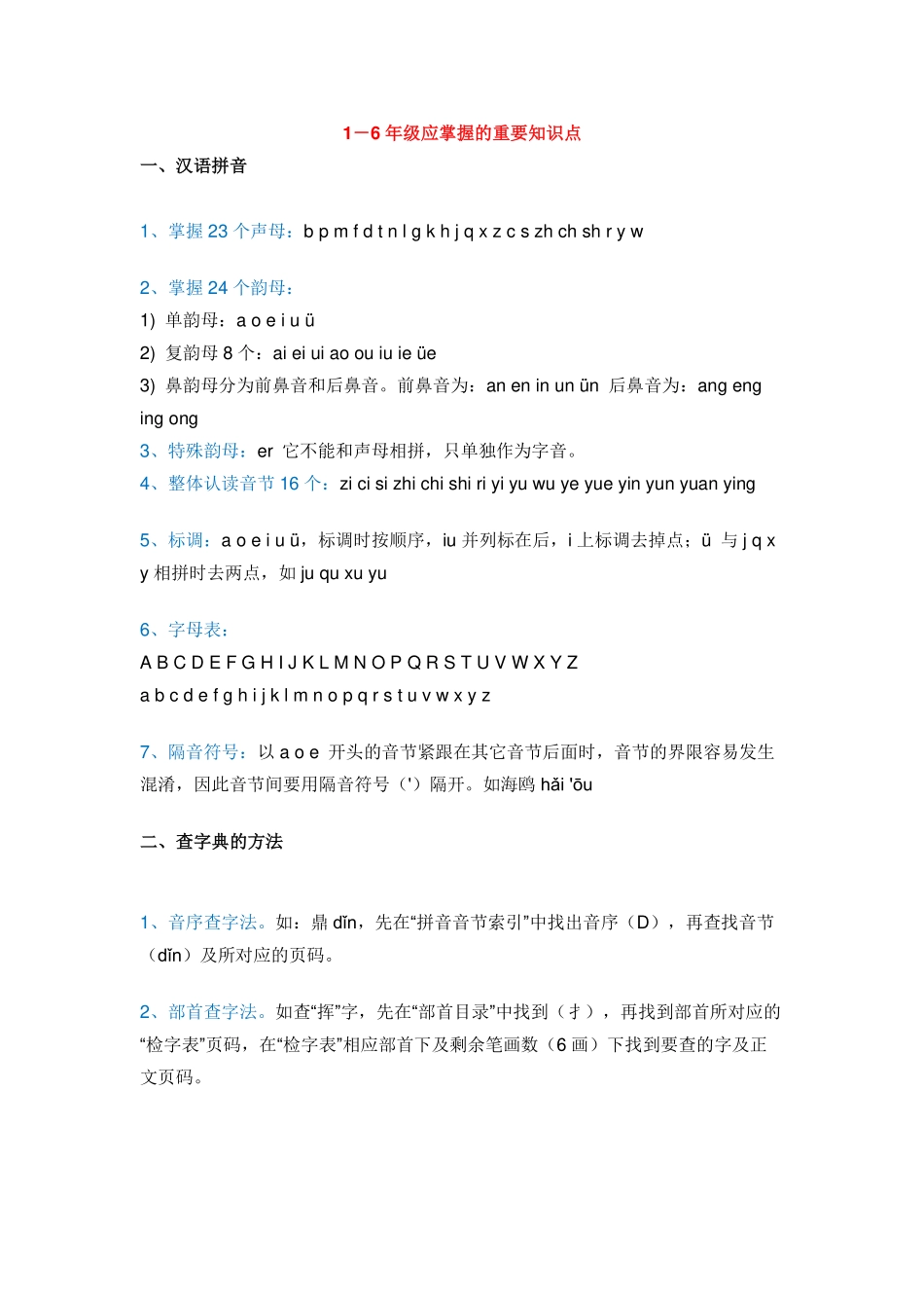 小学语文应掌握的重要知识点汇总(1)(1).pdf_第1页