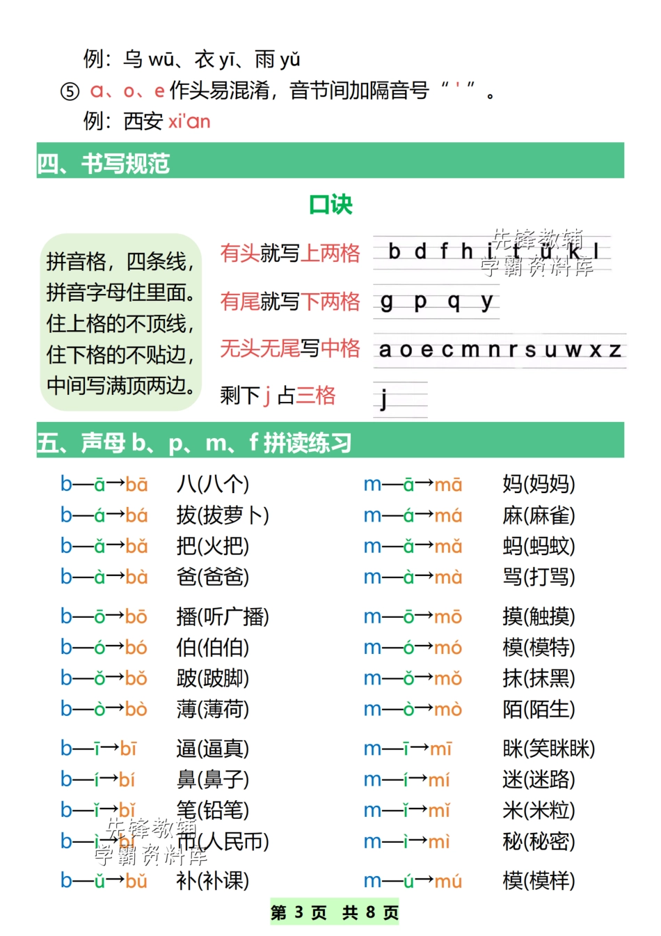 幼小衔接语文拼音知识点超全总结(3)(1).pdf_第3页