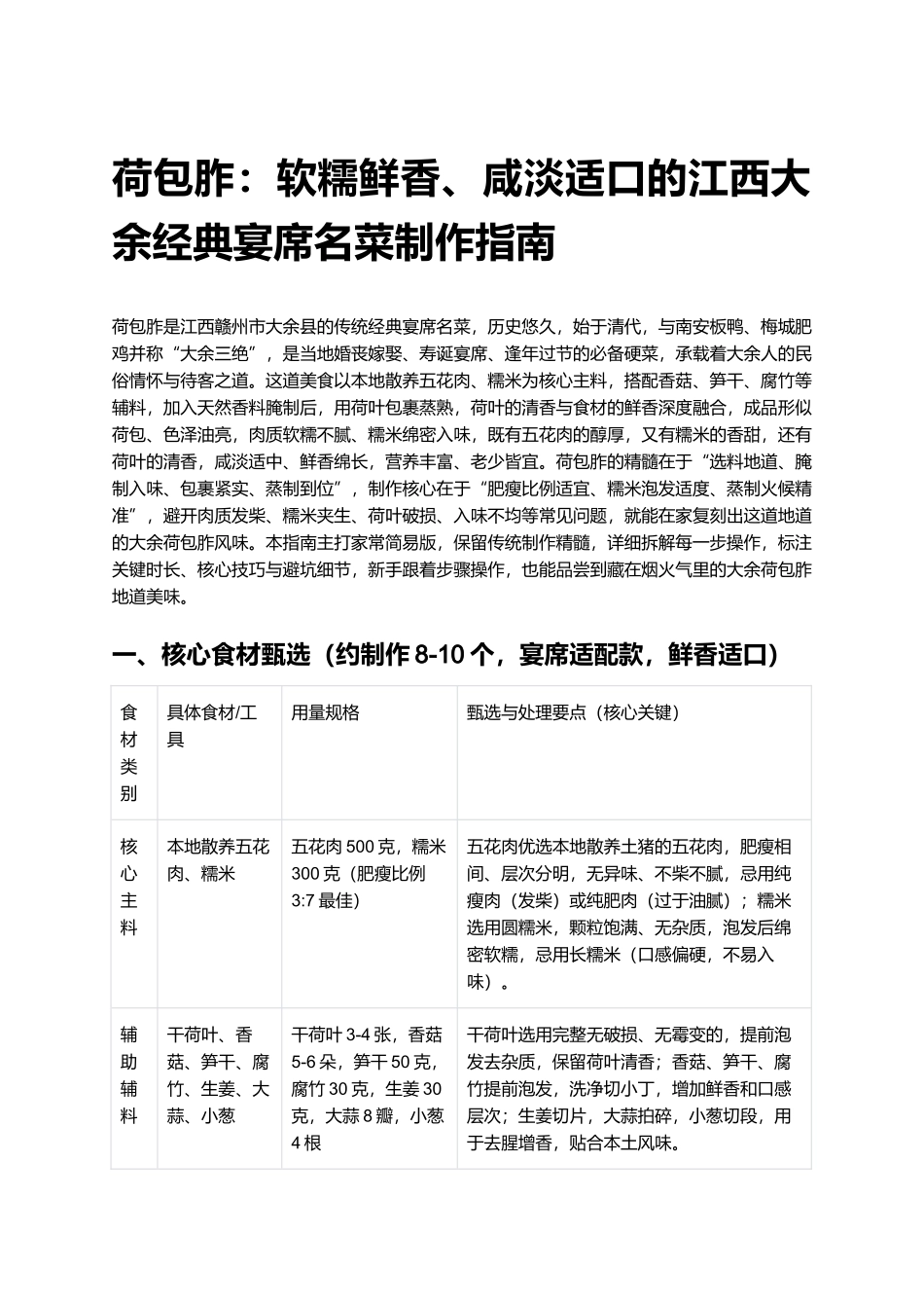 荷包胙：软糯鲜香、咸淡适口的江西大余经典宴席名菜制作指南.docx_第1页