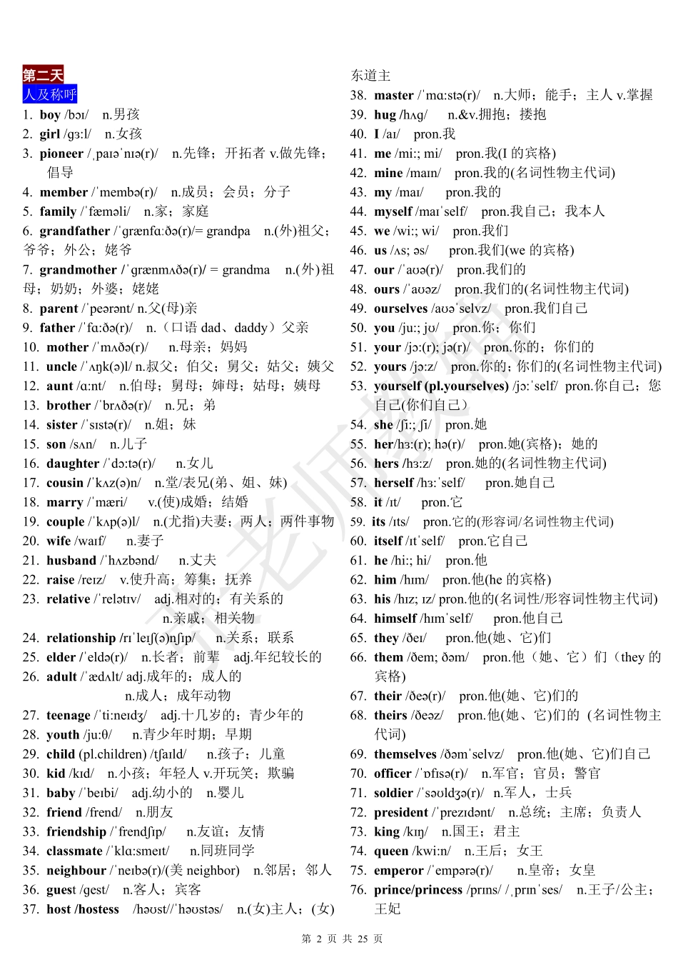 九年级 22天1600个中考词汇背默专项训练（英语）(1).pdf_第2页