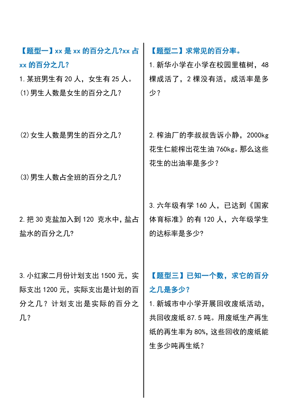 六上数学《百分数》应用题专项练习.pdf_第1页