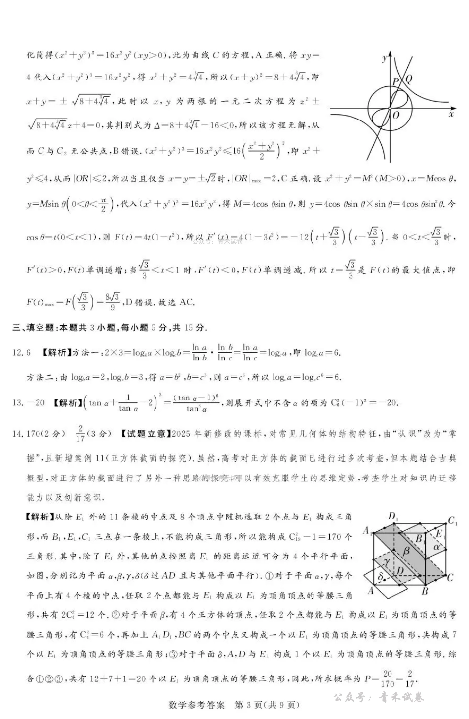 2025-2026学年高三下学期四月阶段检测数学答案.pdf_第3页