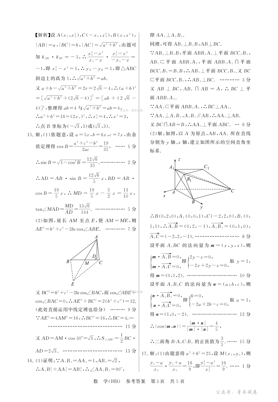 2026届高三年级四月阶段练习数学(HB)答案.pdf_第3页