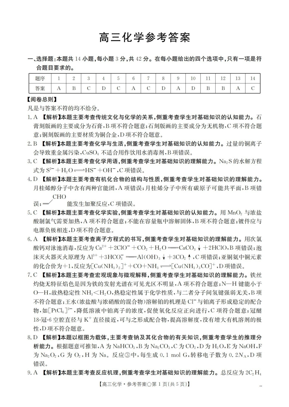 化学陕西金太阳多校2026届高三下学期3月联考（3月底）(1).pdf_第1页