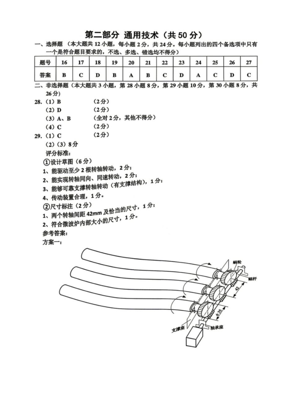 技术答案-2026年浙江嘉兴市高三4月教学测试.pdf_第2页