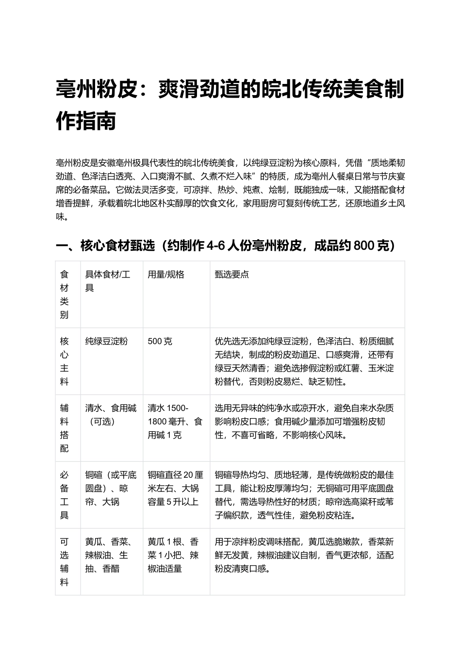 亳州粉皮：爽滑劲道的皖北传统美食制作指南.docx_第1页