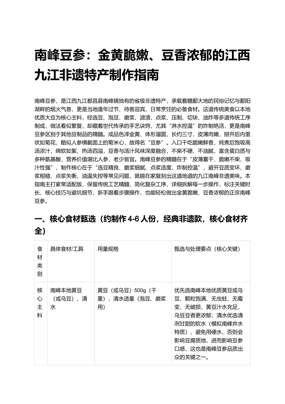 南峰豆参：金黄脆嫩、豆香浓郁的江西九江非遗特产制作指南.docx_第1页