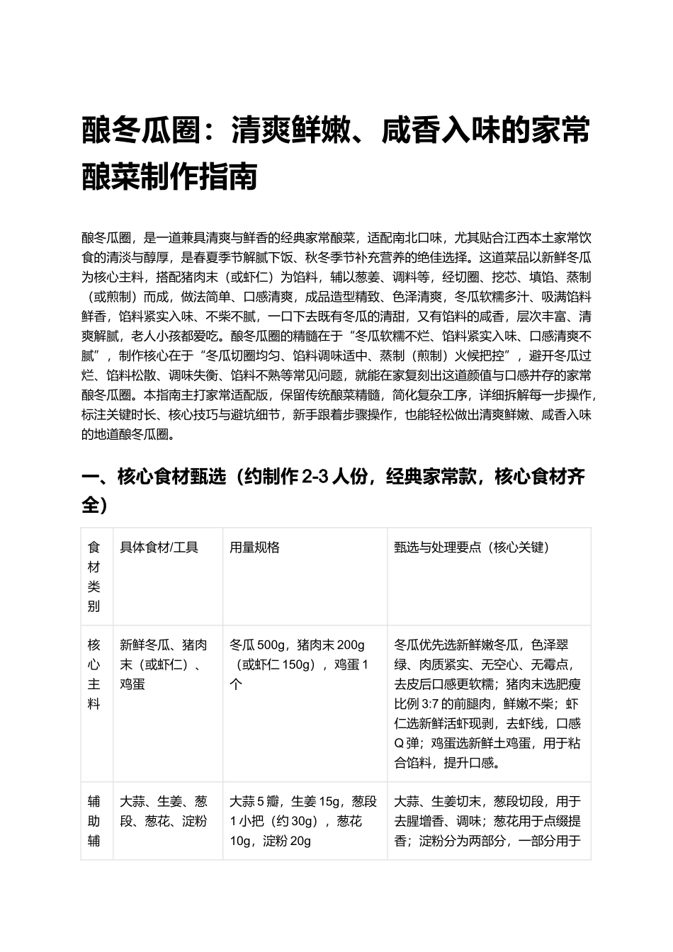 酿冬瓜圈：清爽鲜嫩、咸香入味的家常酿菜制作指南.docx_第1页
