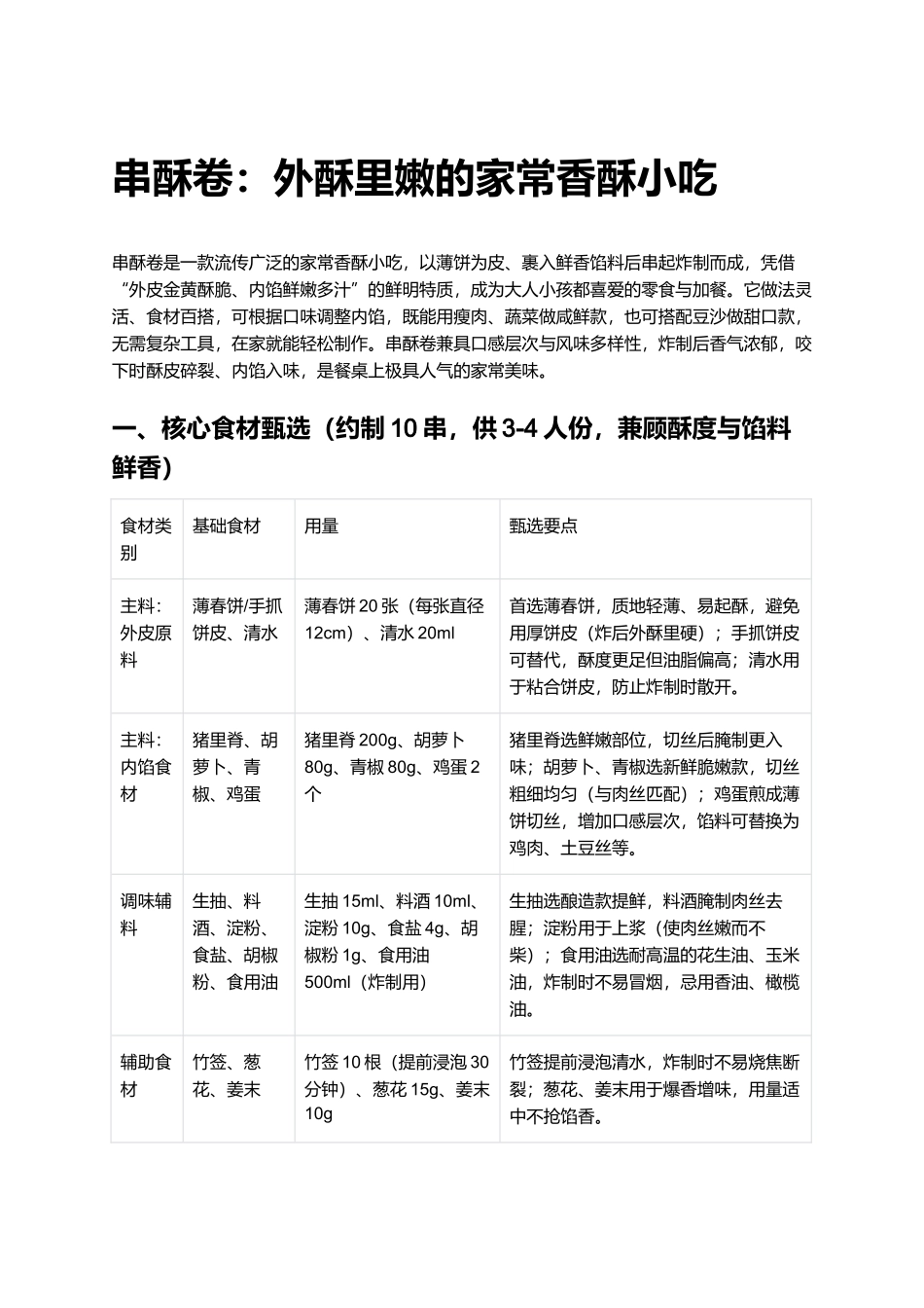 串酥卷：外酥里嫩的家常香酥小吃.docx_第1页