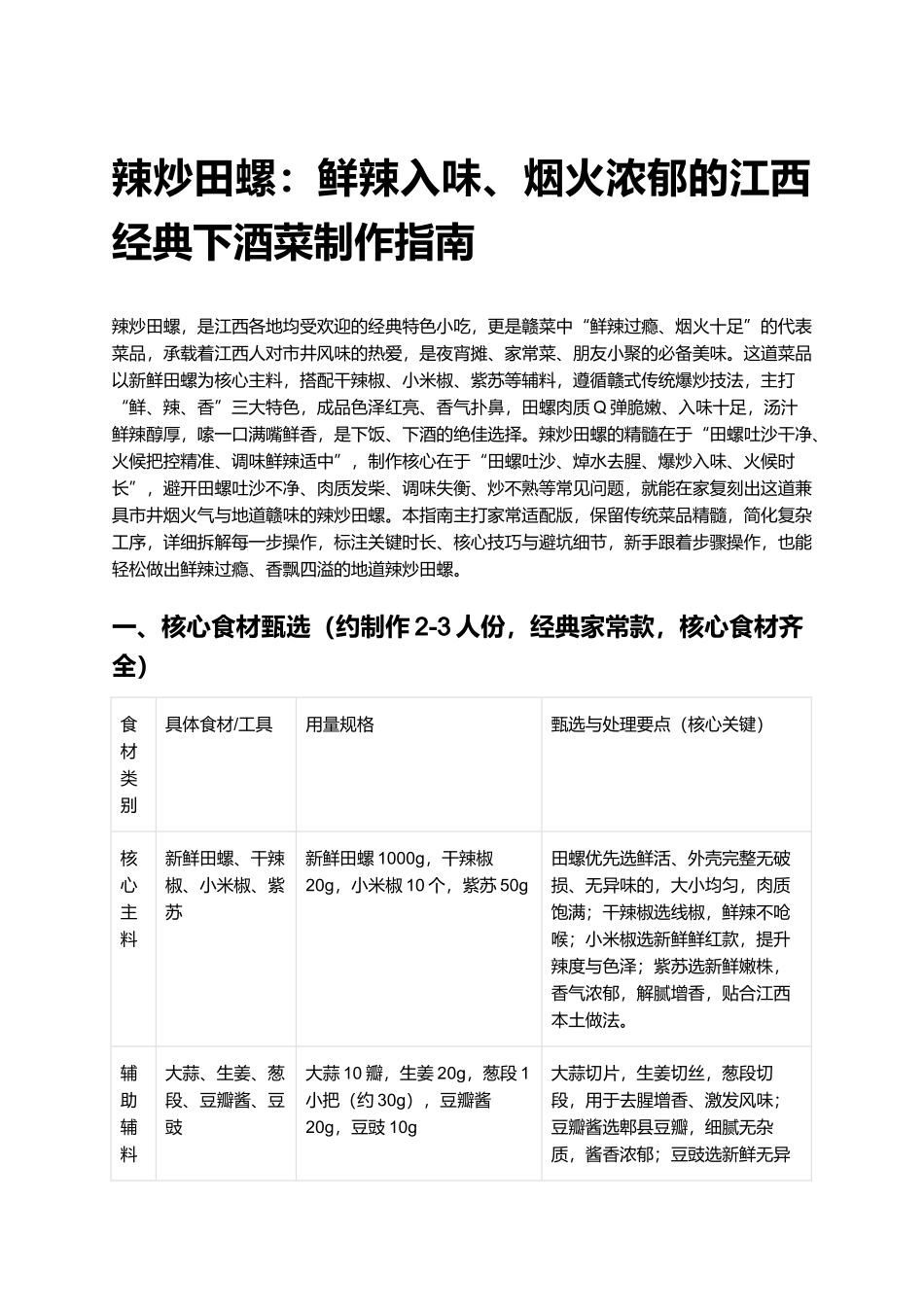辣炒田螺：鲜辣入味、烟火浓郁的江西经典下酒菜制作指南.docx_第1页