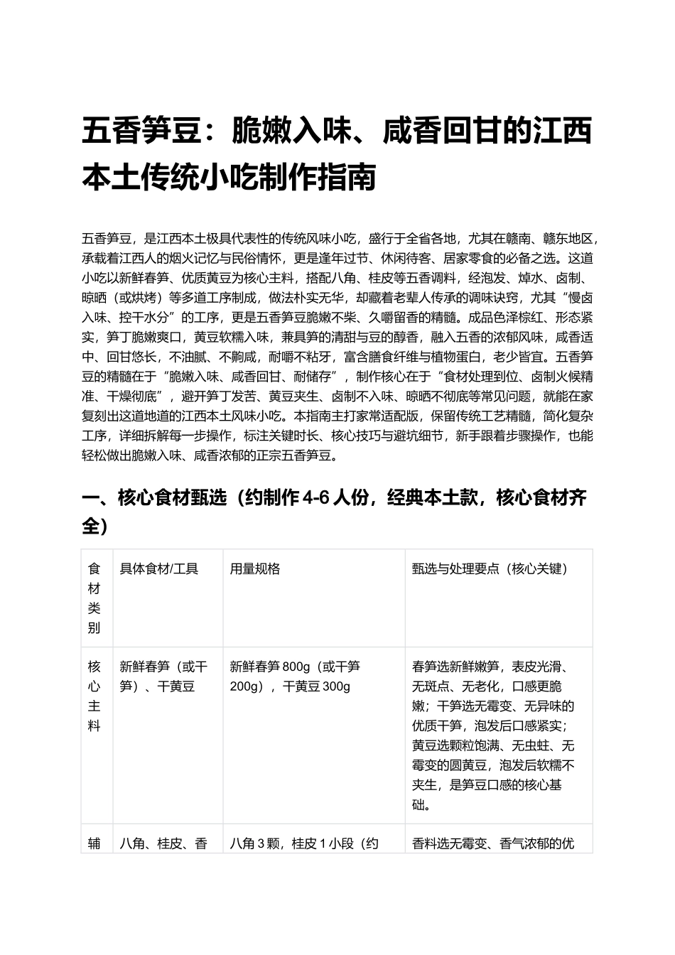 五香笋豆：脆嫩入味、咸香回甘的江西本土传统小吃制作指南.docx_第1页