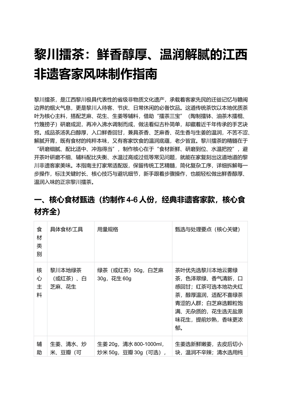 黎川擂茶：鲜香醇厚、温润解腻的江西非遗客家风味制作指南.docx_第1页