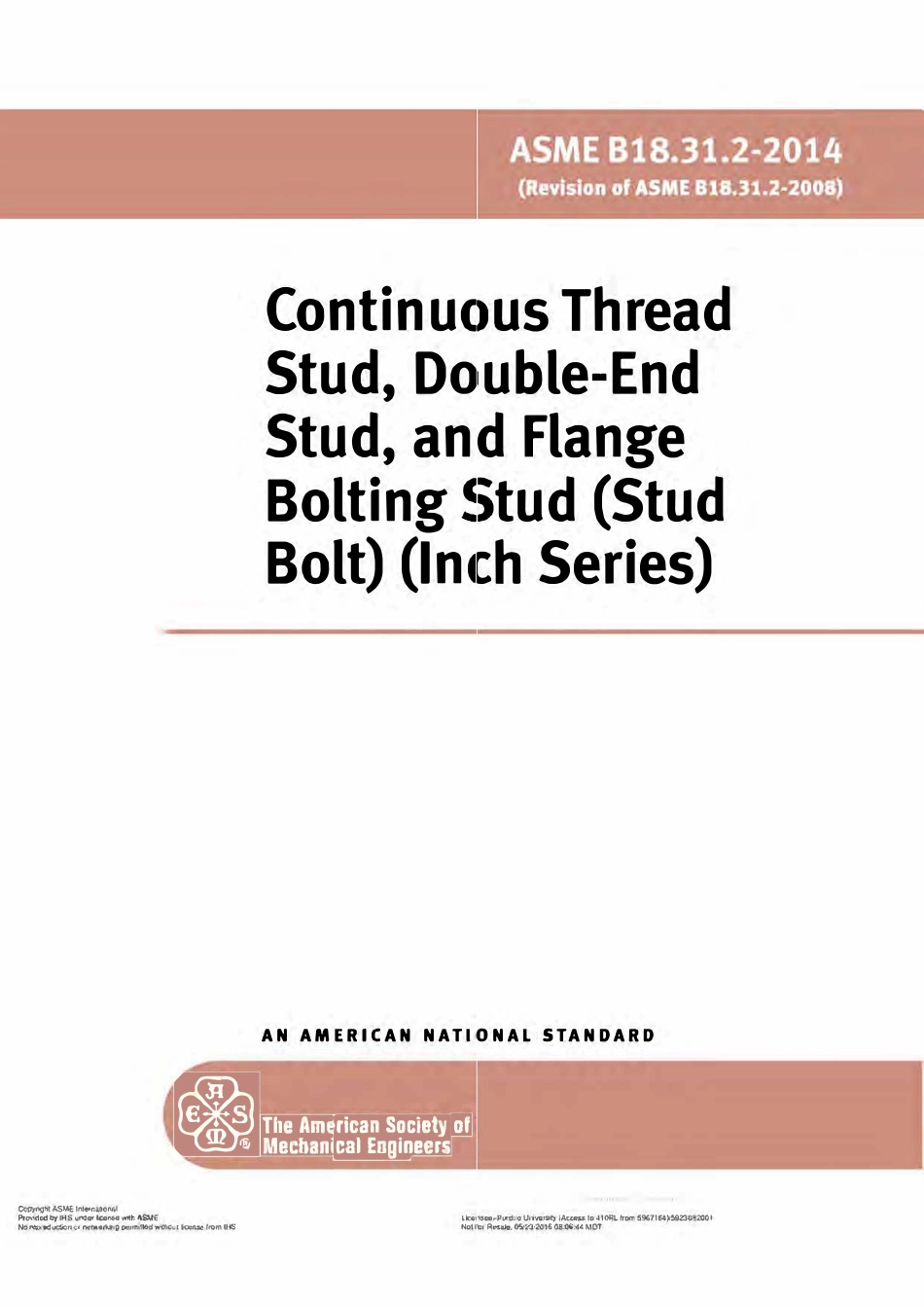 ASME B18.31.2 -2014 连续螺纹螺柱、双头螺柱和法兰紧固螺柱(螺栓).pdf_第1页