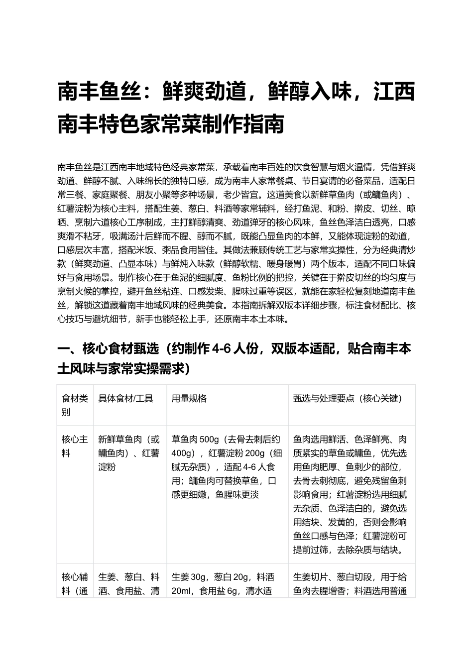 南丰鱼丝：鲜爽劲道，鲜醇入味，江西南丰特色家常菜制作指南.docx_第1页