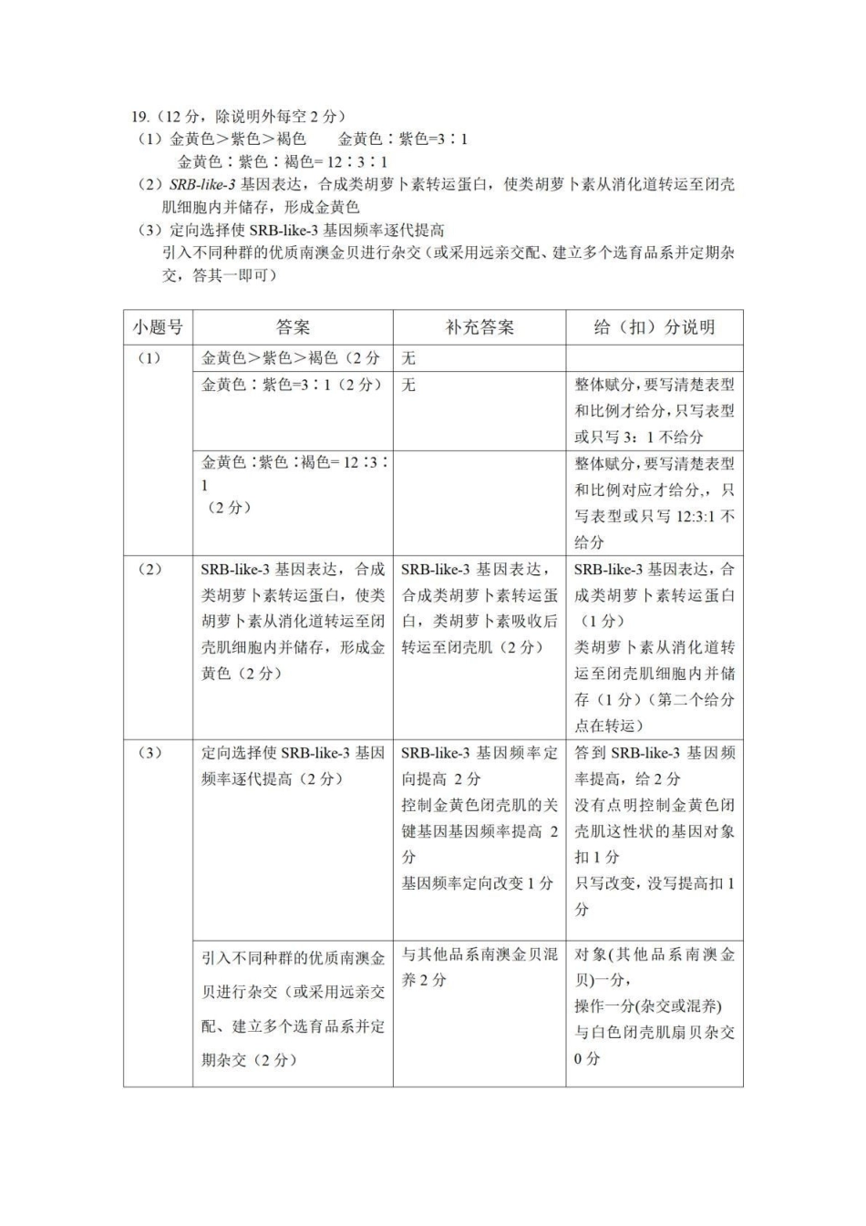 2025~2026学年佛山市普通高中教学质量检测(二)生物答案.pdf_第3页