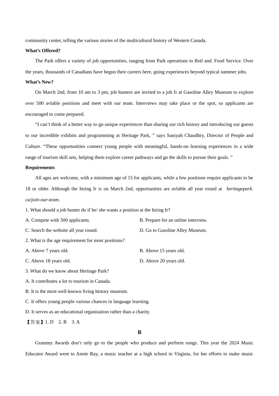 福建福州第一中学2024-2025学年高一下学期期中考试英语含答案_副本.docx_第3页