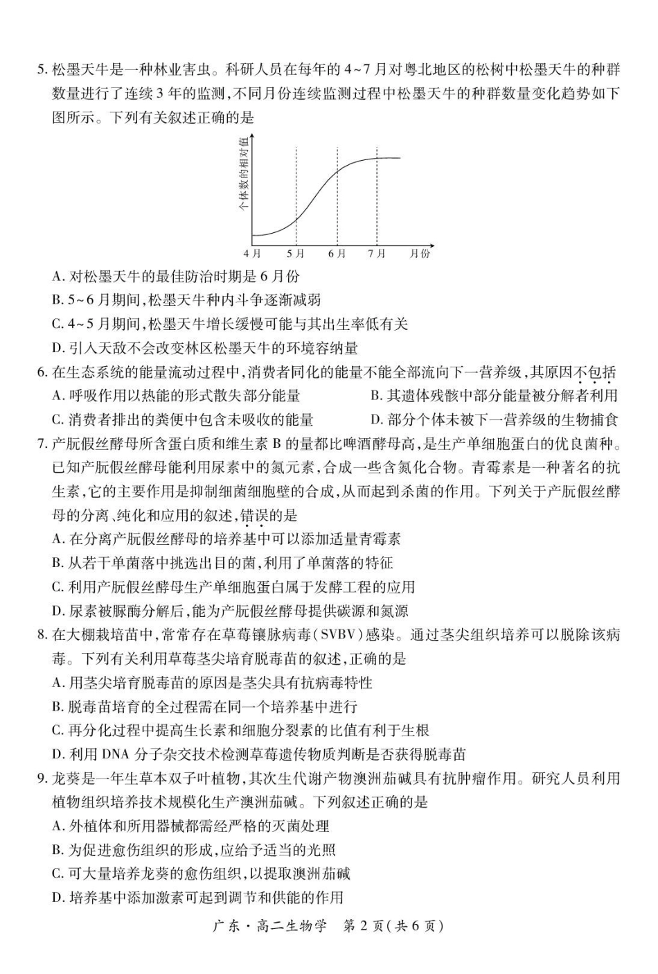 广东2024-2025学年高二下学期期中联考试题生物含解析(1)_副本.pdf_第2页