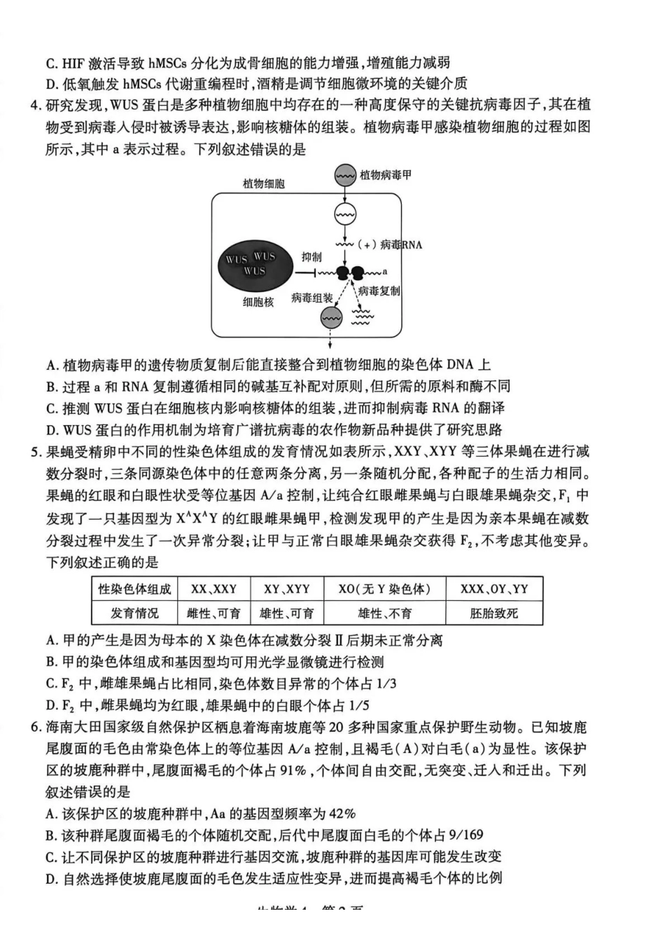 海南高三4月测评生物.pdf_第2页