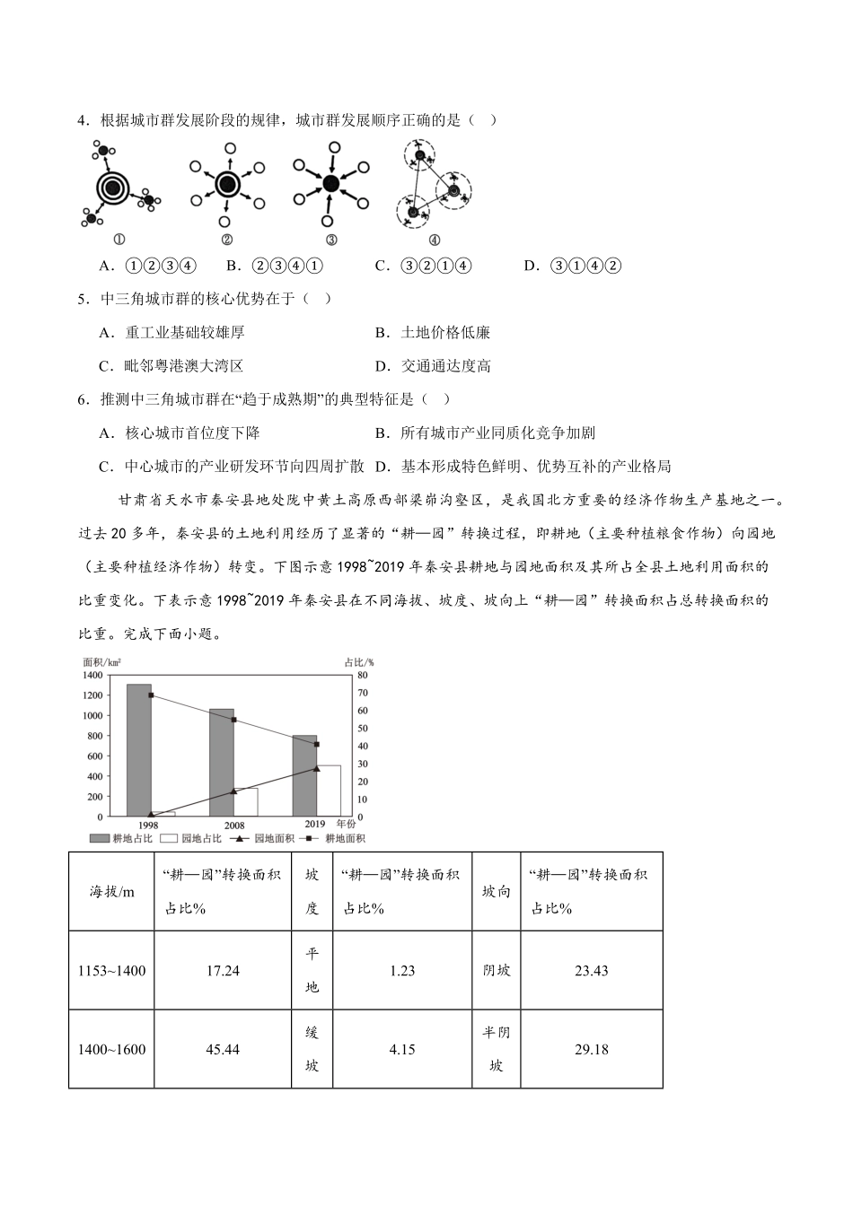 湖北黄冈市十五校2024-2025学年高二下学期4月期中联考试题地理含答案_副本.pdf_第2页