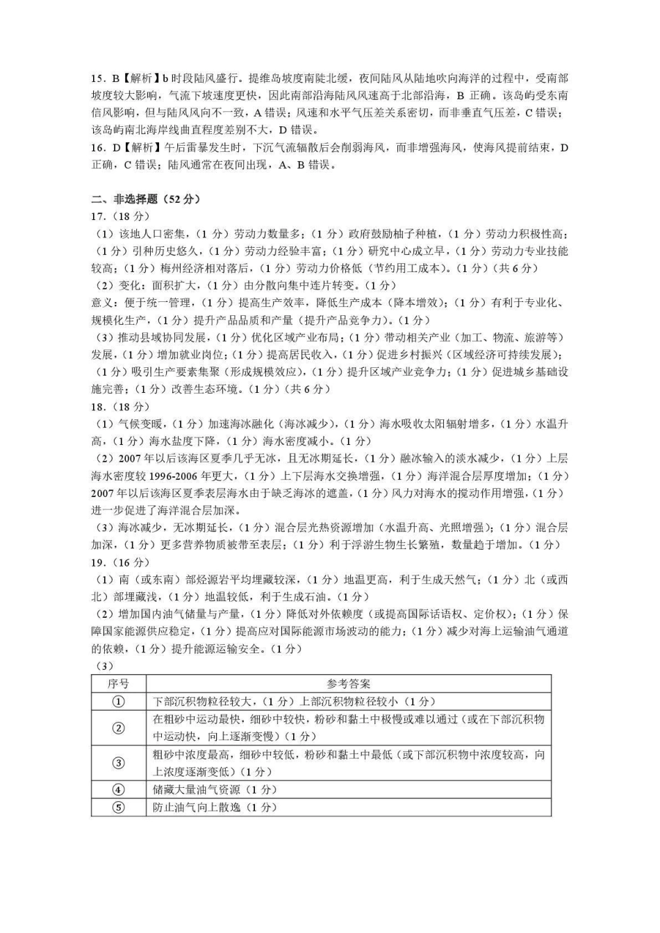 九江市2026年第二次高考模拟统一考试地理答案.pdf_第2页