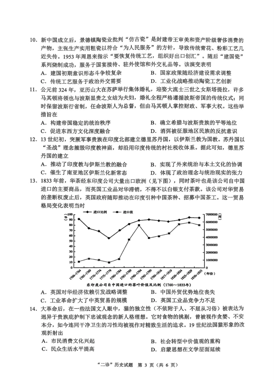 历史+解析答案四川达州市普通高中2026届高三年级第二次诊断测试(达州二诊)(4.14-4.16).docx_第3页
