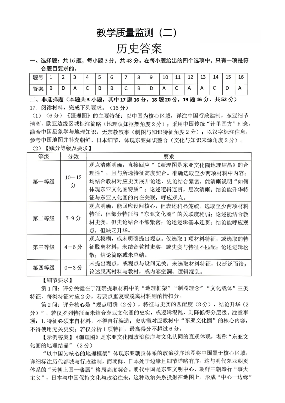 历史湖南岳阳市2026届高三年级4月教学质量监测(二)(岳阳高三二模)(4月16-17日)(1).pdf_第1页
