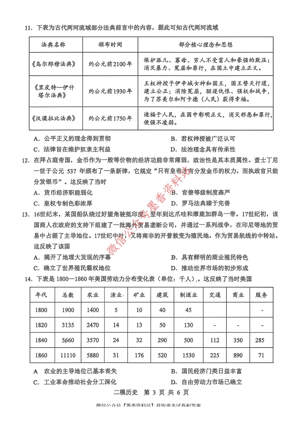 历史江西上饶市2026届高三年级第二次高考模拟考试（上饶二模）(4.15-4.17)(1).pdf_第3页