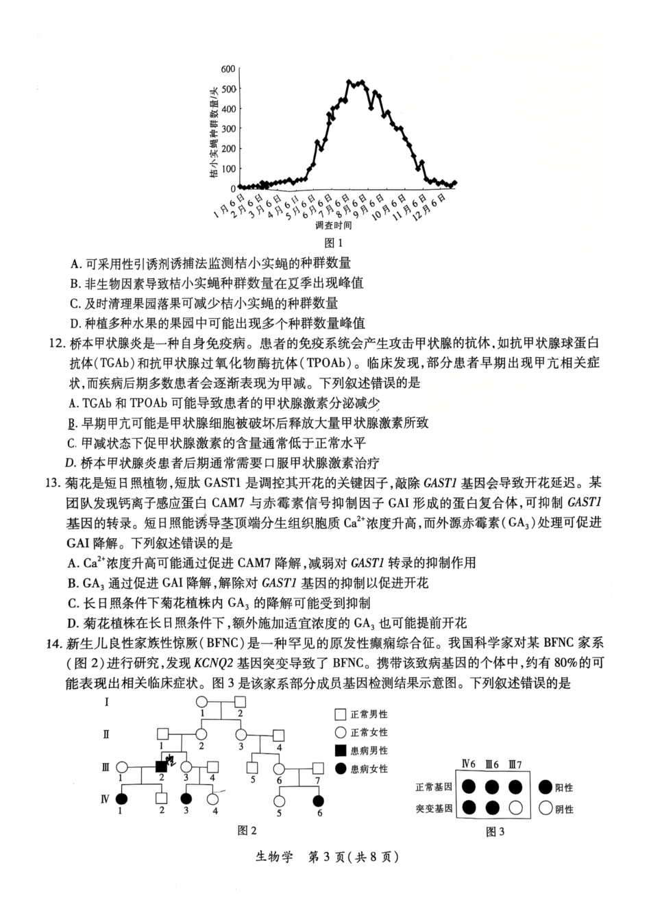茂名市2026年高三年级第二次综合测试生物.pdf_第3页