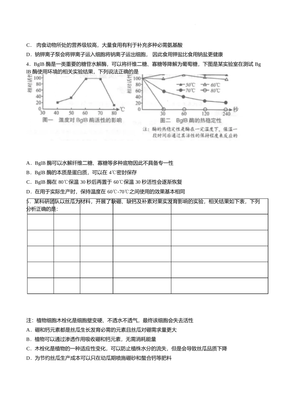 生物+答案湖南岳阳市2026届高三年级4月教学质量监测(二)(岳阳高三二模)(4月16-17日).docx_第2页