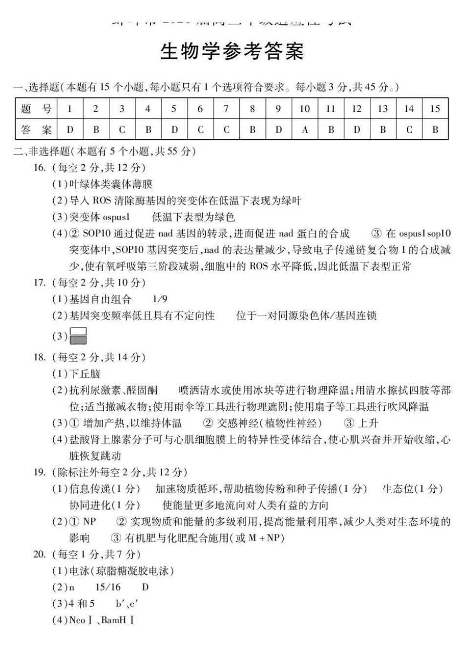 生物安徽蚌埠市2026届高三下学期4月适应性考试(蚌埠高三二检(二模))(4.19-4.21)(1).pdf_第1页
