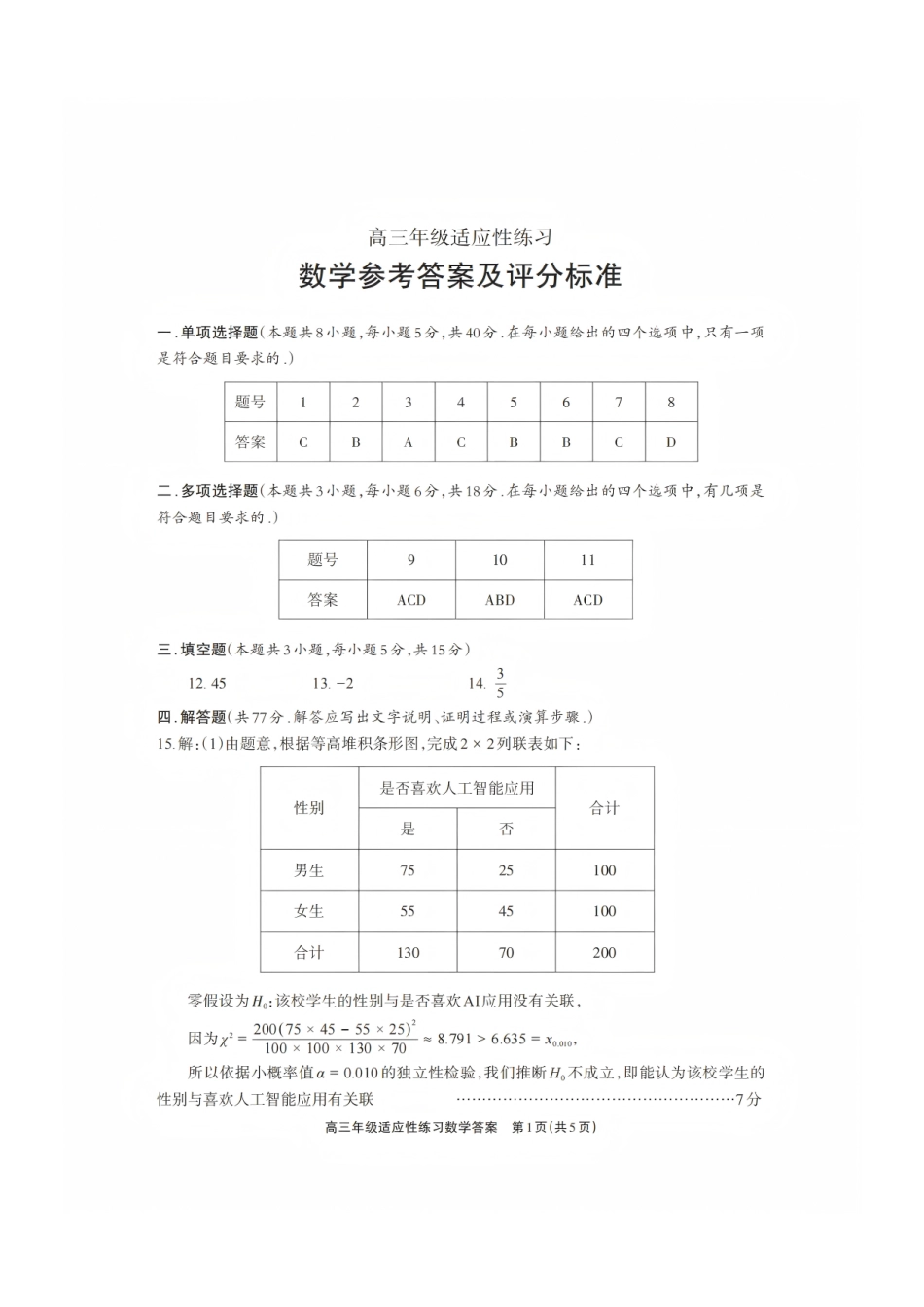 数学(超高清版)四川德阳市2026届高三年级适应性练习(德阳三诊)(4.20-4.22).pdf_第1页