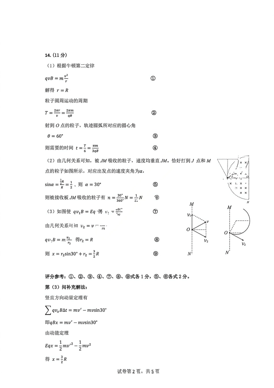 物理官方答案江西上饶市2026届高三年级第二次高考模拟考试（上饶二模）(4.15-4.17).pdf_第2页