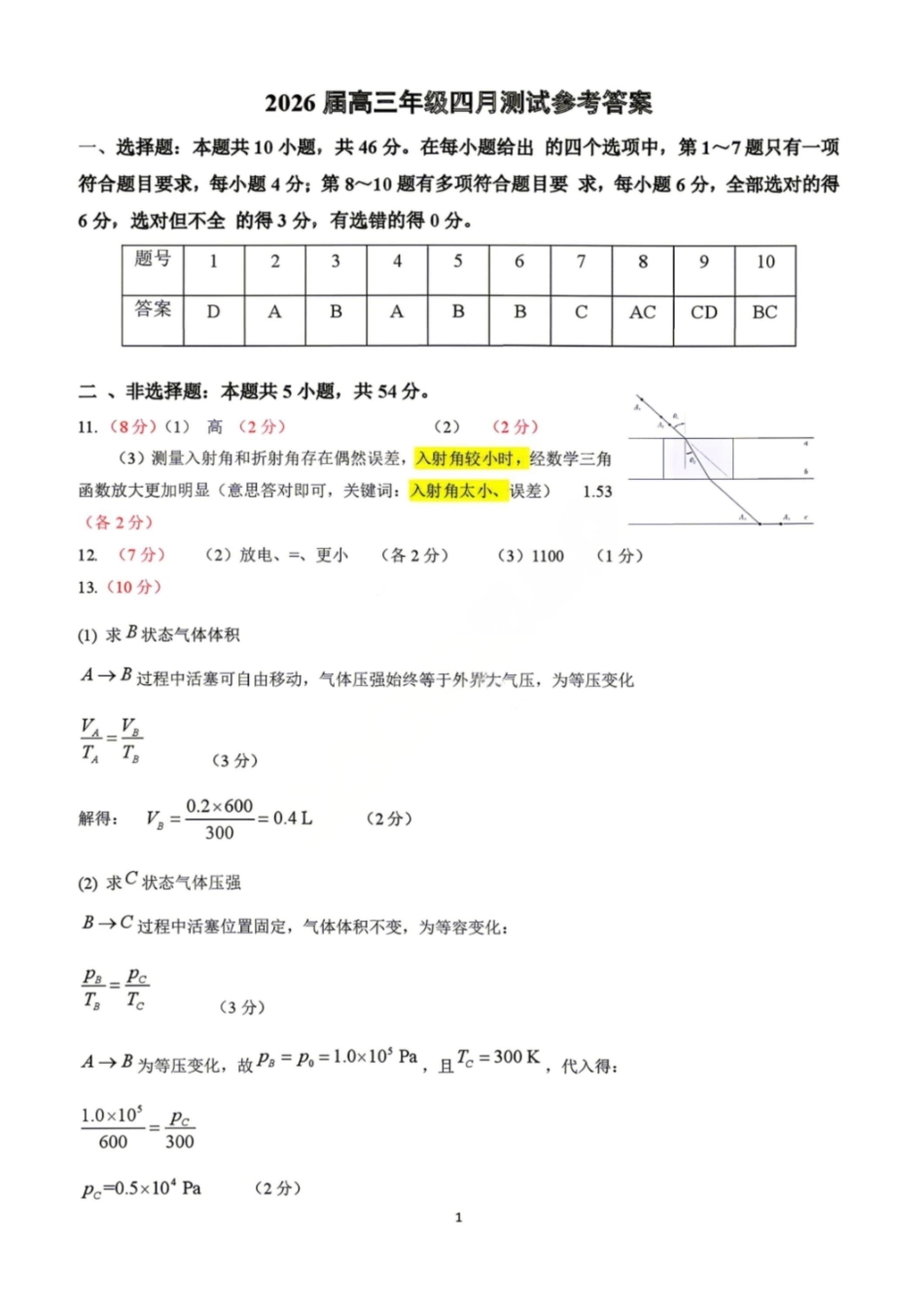 物理江西南昌市2026届高三年级四月检测(南昌高三二模)(4.23-4.24)(1).pdf_第1页