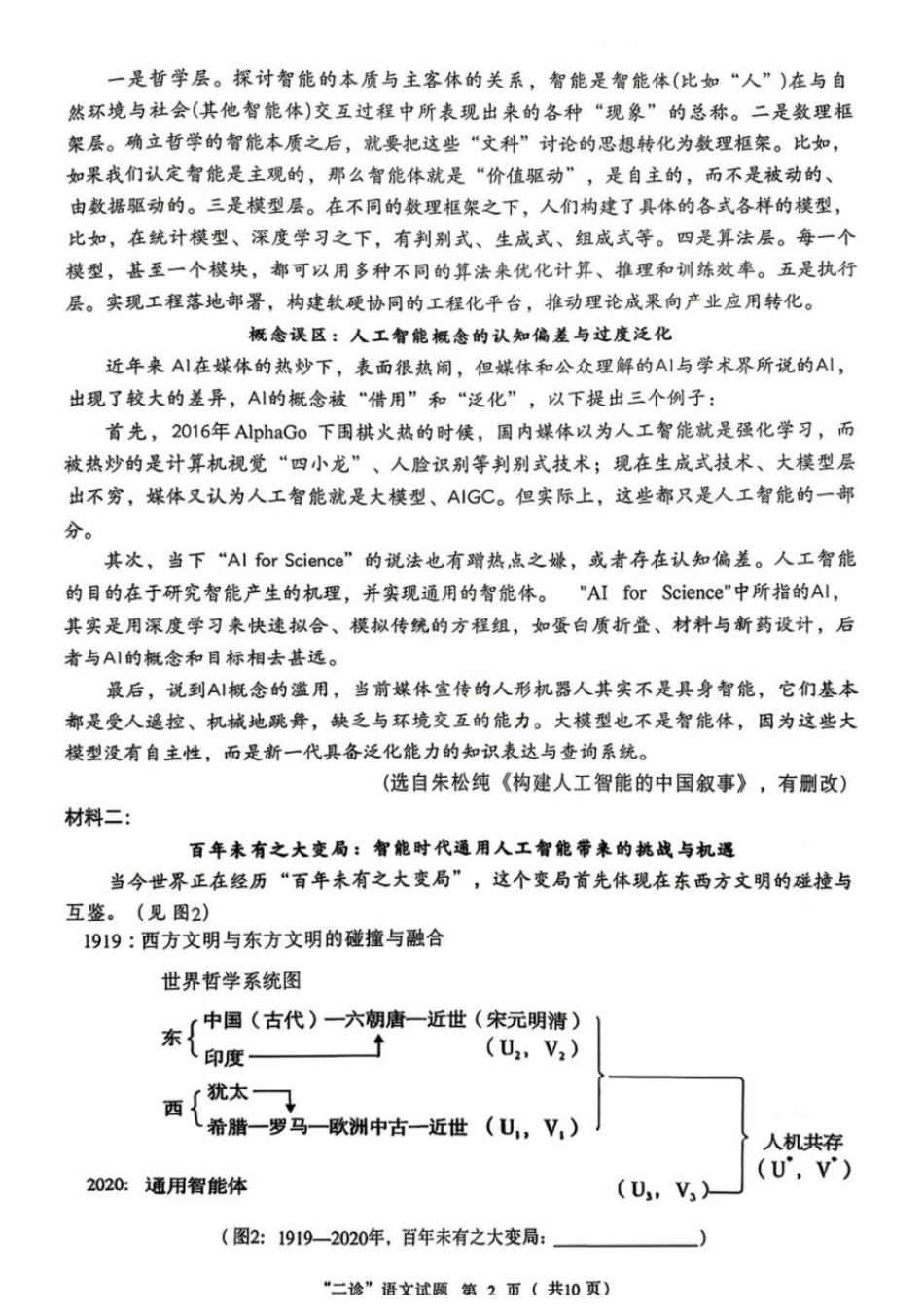 语文四川达州市普通高中2026届高三年级第二次诊断测试(达州二诊)(4.14-4.16).docx_第2页