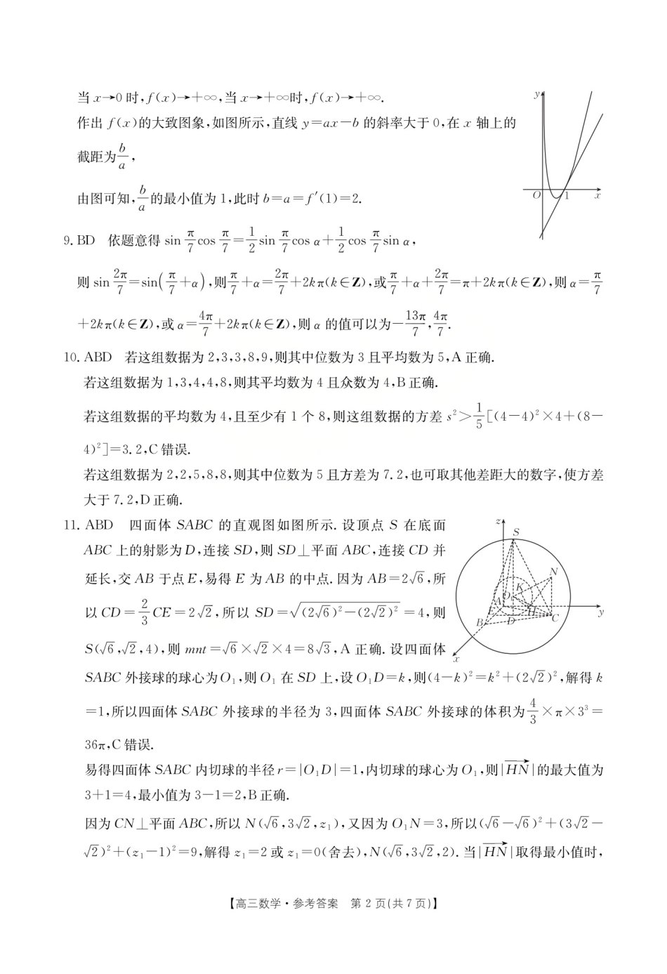 运城市2026年高考考前适应性测试数学答案.pdf_第2页